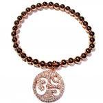 4mm Rose Gold Filled Beads With Om Pave Coin